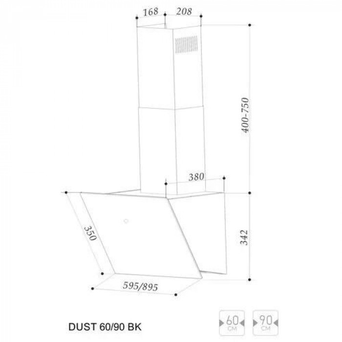 Витяжка похила BERG Dust 60 Black