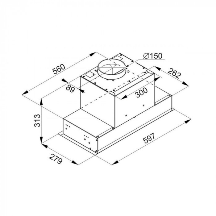 Витяжка вбудована VDB Next 60 Black