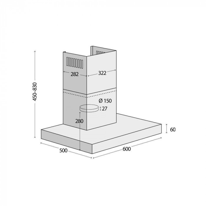 Витяжка Т-подібна Concept OPK4760WH