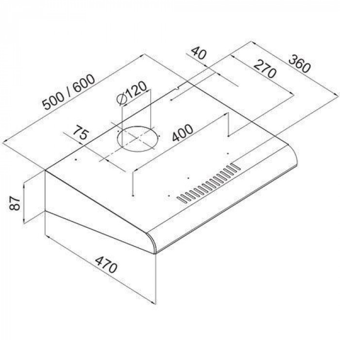 Витяжка пласка VDB Slim PL 50 Inox