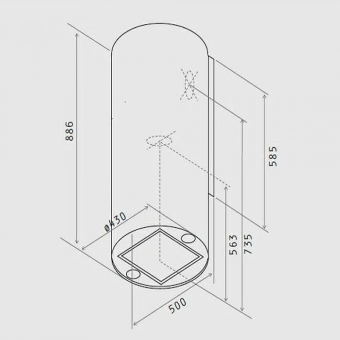 Витяжка декоративна Elica TUBE PRO BL/A/43