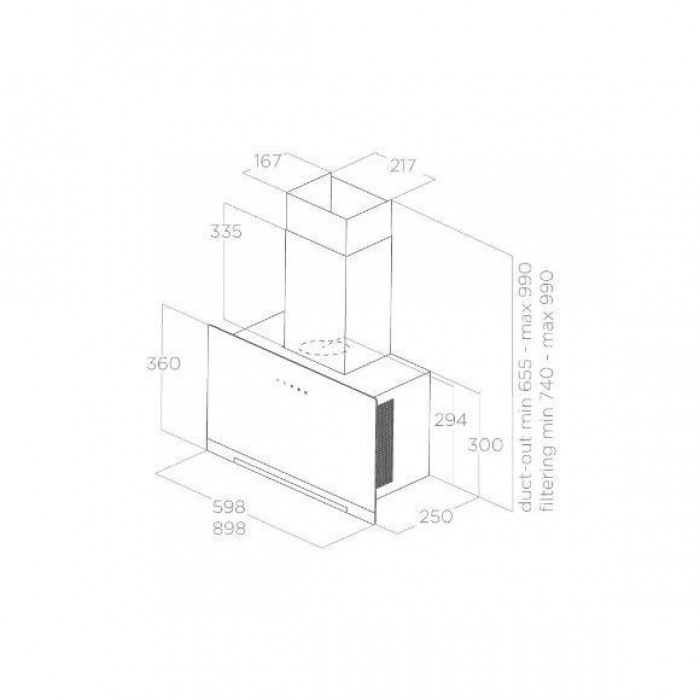Витяжка декоративна Elica APLOMB BL/A/90