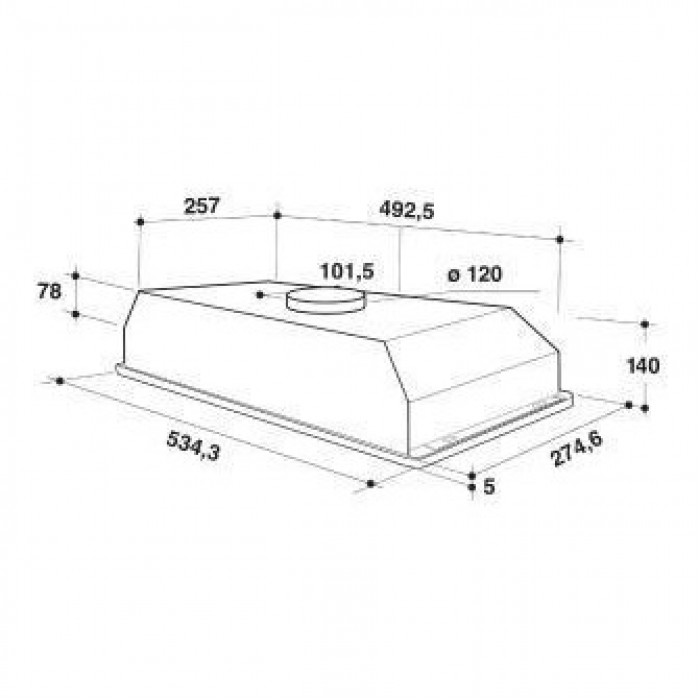 Витяжка вбудована Whirlpool WCT 64 FLS X