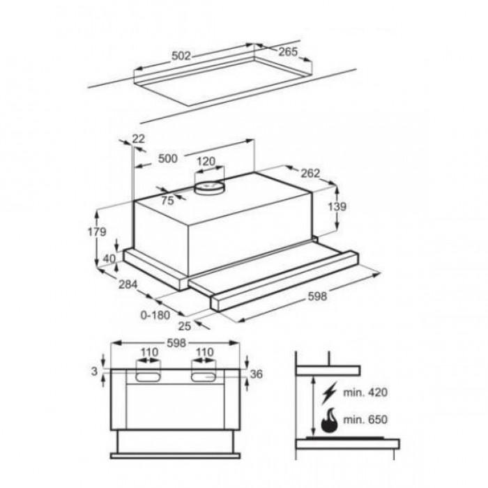 Витяжка телескопічна Electrolux LFP316FB