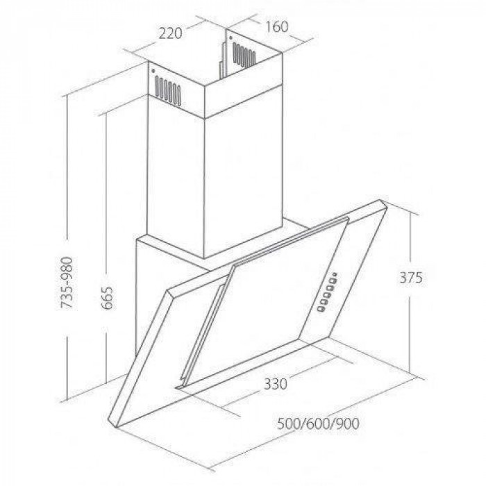 Витяжка похила AKPO WK-4 Grand Eco 50 Black
