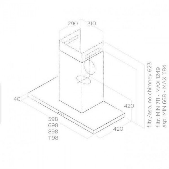 Витяжка Т-подібна Elica THIN IX/A/90