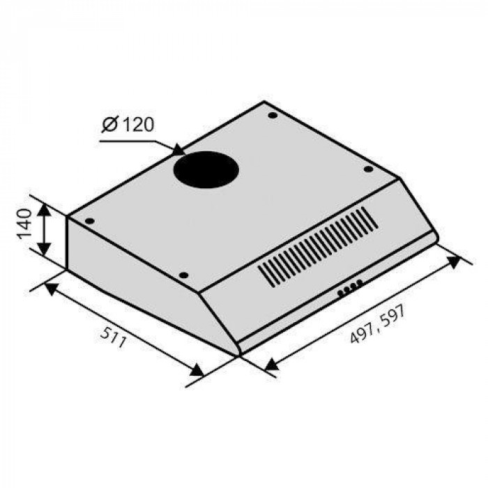 Витяжка пласка Ventolux PARMA 60 BK