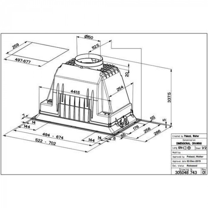 Витяжка вбудована Faber INKA PLUS HC X A52 (305.0602.047)