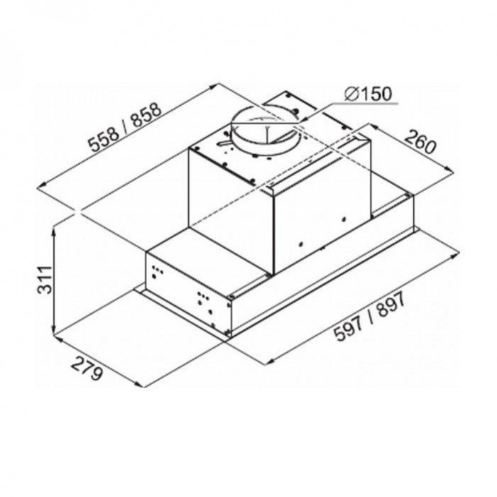 Витяжка вбудована Best Chef Space box 1000 black 60 (4F481B2L7E)