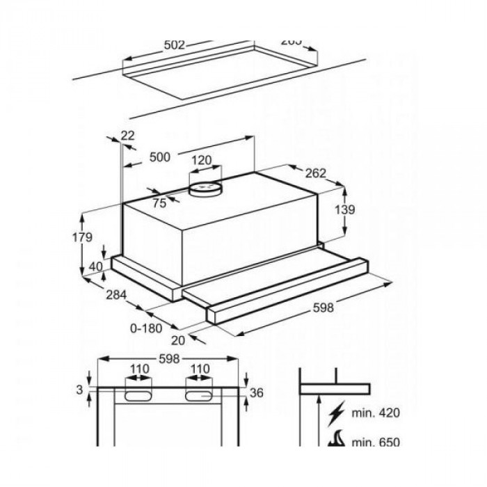 Витяжка телескопічна Electrolux LFP216S
