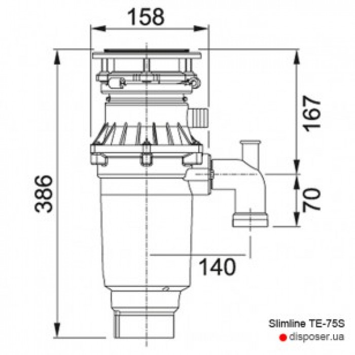 Кухонний подрібнювач FRANKE TURBO ELITE SLIMLINE TE-75S