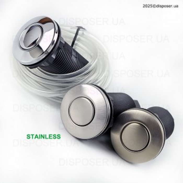 Пневмокнопка металева матова сталь Ø32 мм