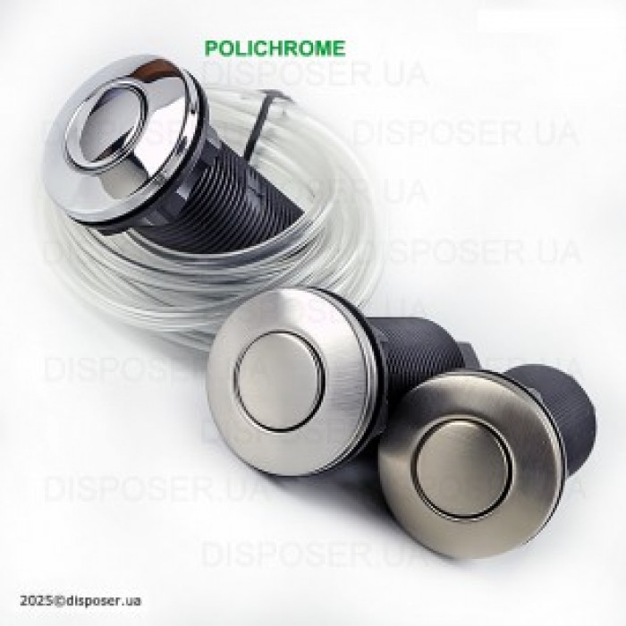 Пневмокнопка металева полірований хром Ø32 мм