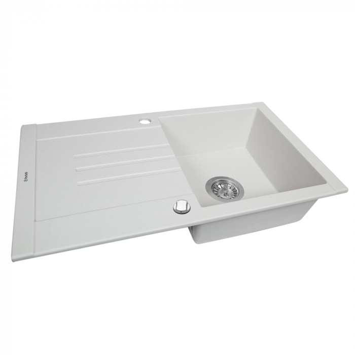 Мийка кухонна гранітна PERFELLI TINETTO PGT 114-76 WHITE