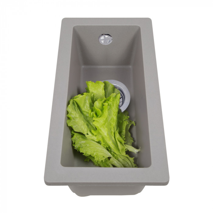 Мийка кухонна гранітна PERFELLI ESTO PGE 101-22 GREY METALLIC