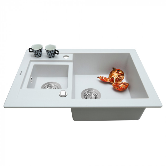 Мийка кухонна гранітна PERFELLI GRANZE PGG 506-67  WHITE