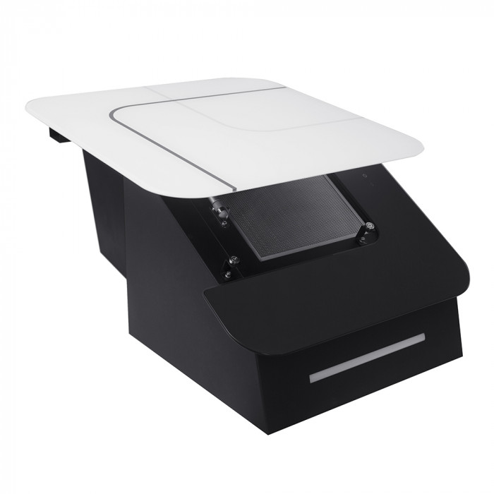 Витяжка декоративна похила PERFELLI DNS 9753 B 1100 WH/BL LED Strip