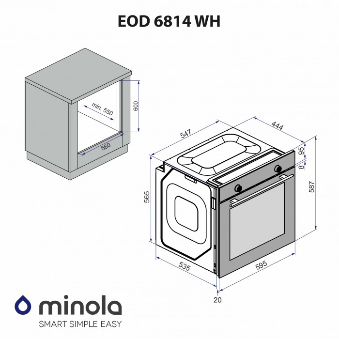Духова шафа електрична MINOLA EOD 6814 WH