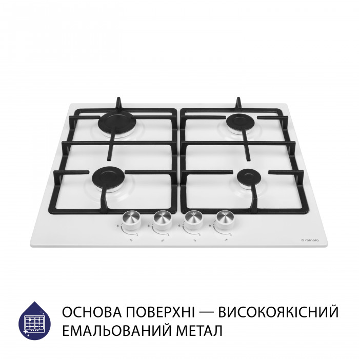 Поверхня газова на металі MINOLA MGM 614204 WH