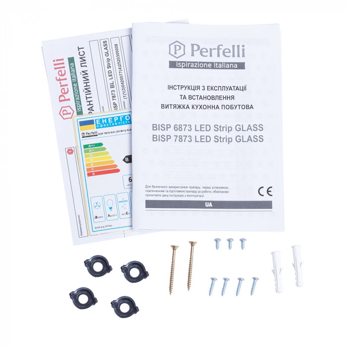 Витяжка повновбудована PERFELLI BISP 7873 BL LED Strip GLASS