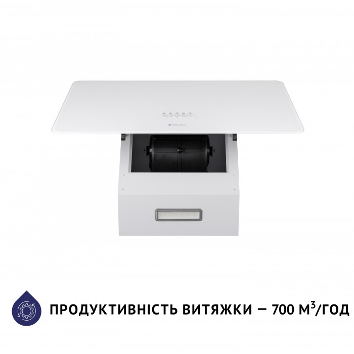 Витяжка декоративна похила MINOLA HVS 6224 WH 700 LED
