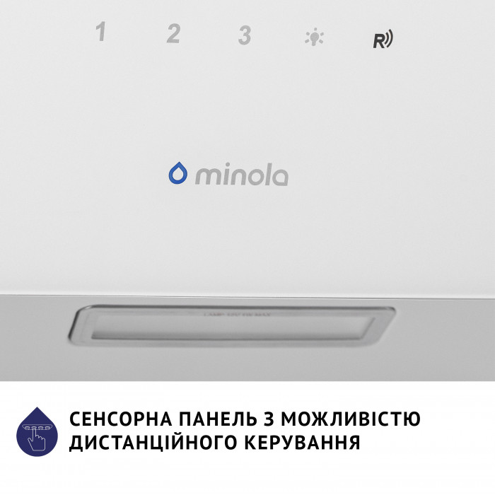 Витяжка декоративна похила MINOLA HVS 6224 WH 700 LED