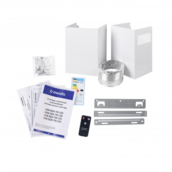 Витяжка декоративна похила MINOLA HVS 6224 WH 700 LED