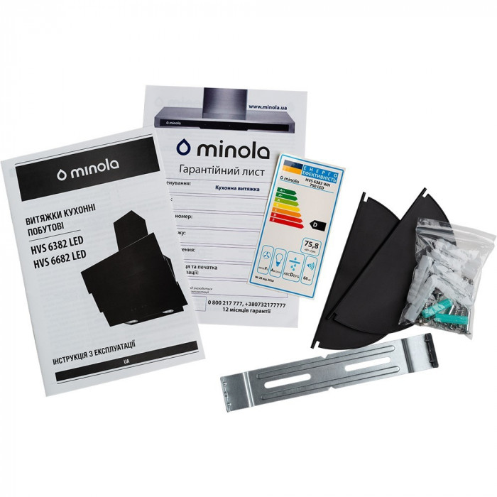 Витяжка декоративна похила MINOLA HVS 6682 BL 1000 LED