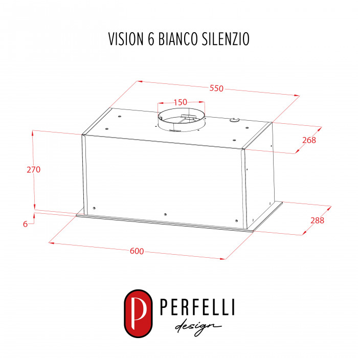 Витяжка повновбудована PERFELLI DESIGN VISION 6 BIANCO SILENZIO