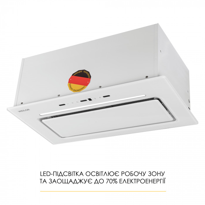 Витяжка повновбудована WEILOR LUMINA WBG 68 WHITE