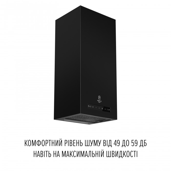 Витяжка пристінна PERFELLI DESIGN QUADRO 36 NERO SILENZIO