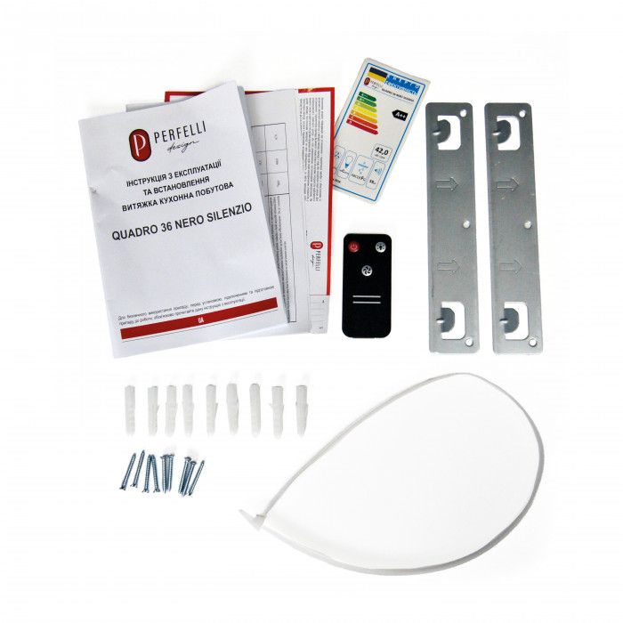 Витяжка пристінна PERFELLI DESIGN QUADRO 36 NERO SILENZIO