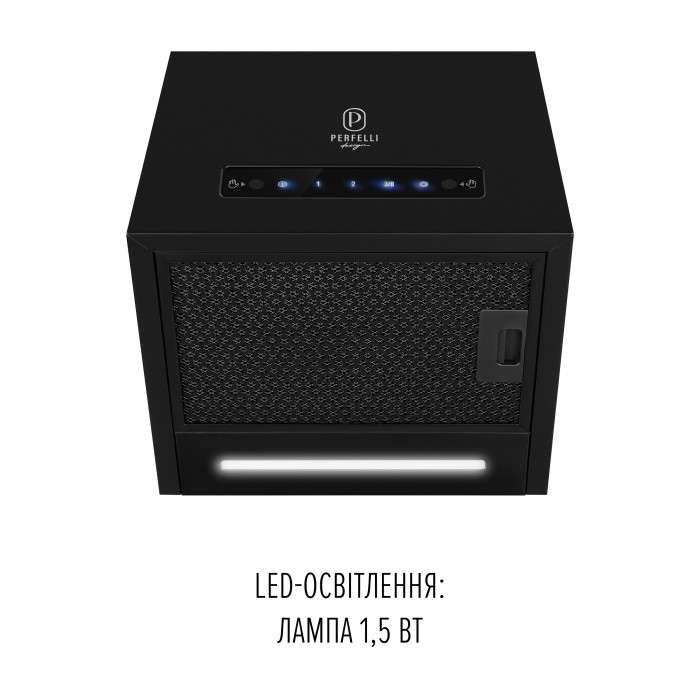 Витяжка пристінна PERFELLI DESIGN QUADRO 36 NERO SILENZIO