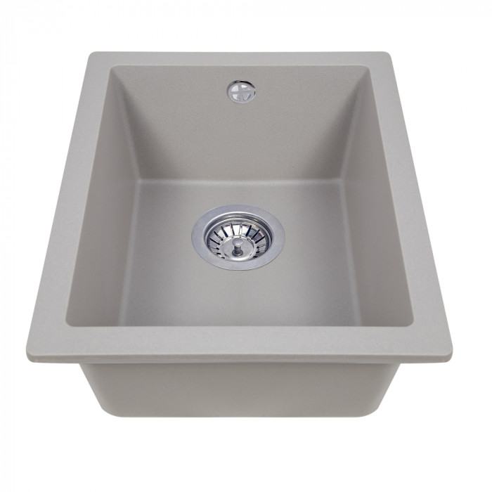 Мийка кухонна гранітна PERFELLI ESTO PGE 101-38 GREY METALLIC