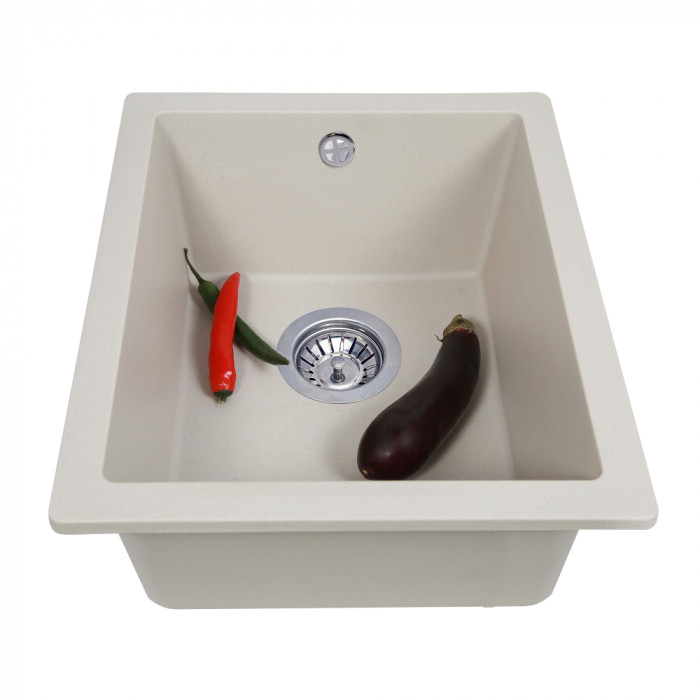 Мийка кухонна гранітна PERFELLI ESTO PGE 10-38 LIGHT BEIGE