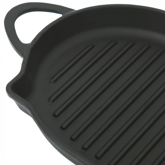 Чавунна овальна сковорода гриль PERFELLI 5690 33х20 см.