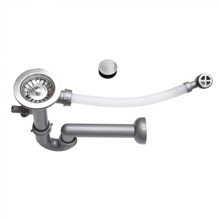 Мийка кухонна гранітна PERFELLI ESTO PGE 101-38 GREY METALLIC