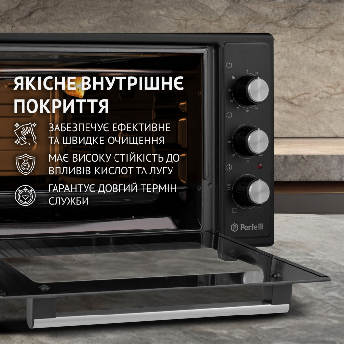 Електрична піч PERFELLI MIRAGE 37 BLACK