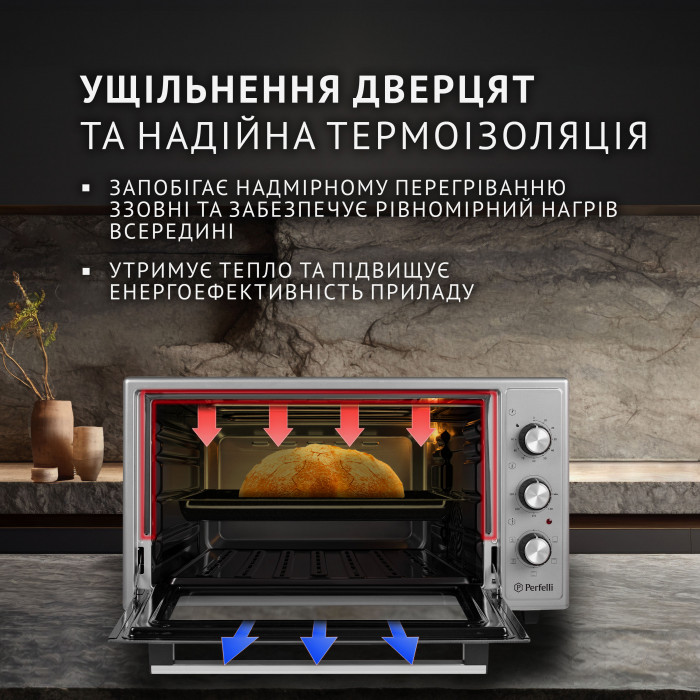 Електрична піч PERFELLI TRIMO 48 GREY
