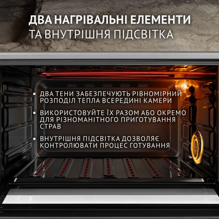 Електрична піч PERFELLI TRIMO 48 GREY