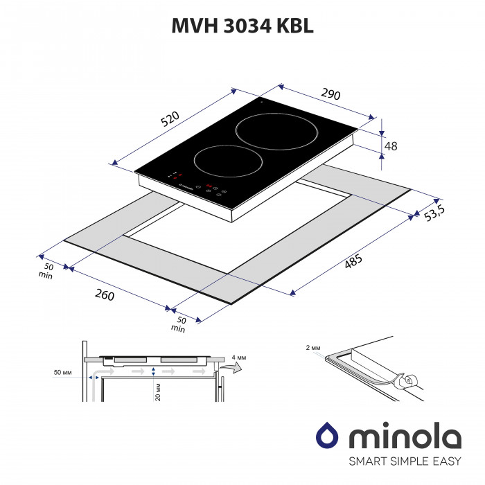 Поверхня склокерамічна Domino MINOLA MVH 3034 KBL