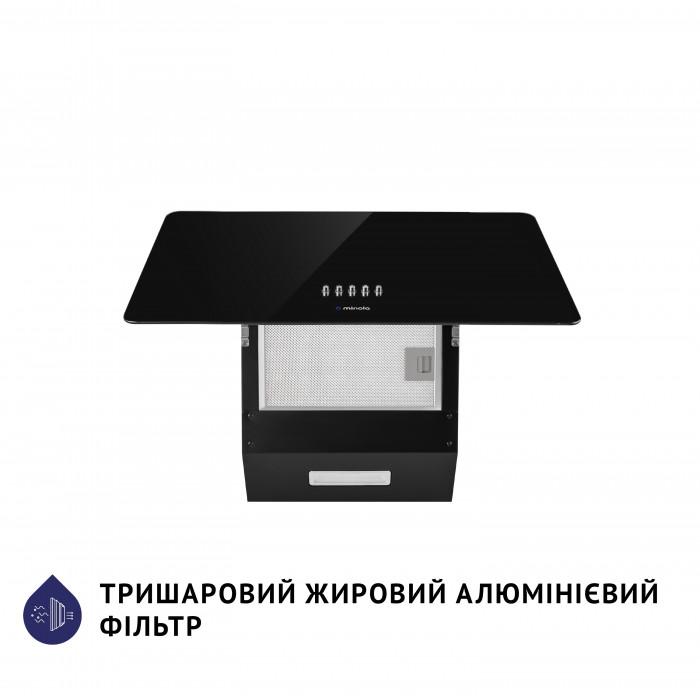 Витяжка декоративна похила MINOLA HDN 5224 BL 700 LED
