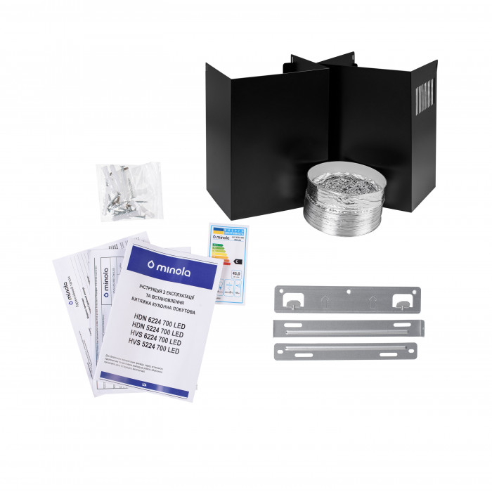 Витяжка декоративна похила MINOLA HDN 5224 BL 700 LED