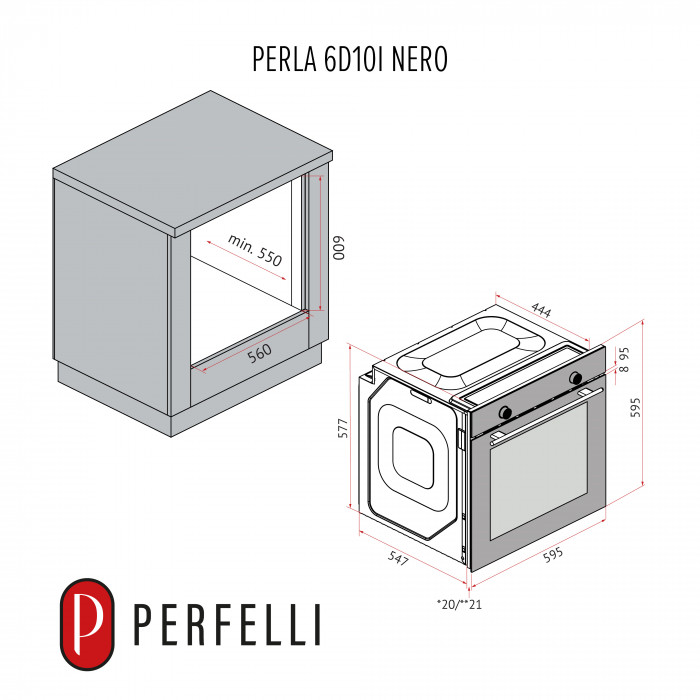 Духова шафа електрична PERFELLI PERLA 6D10I NERO