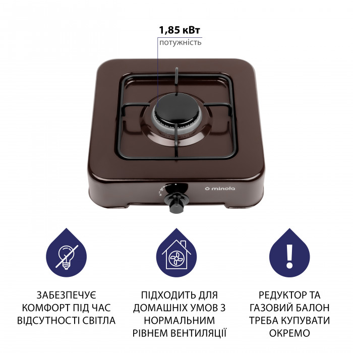 Настільна газова плита MINOLA TGH 100 BR