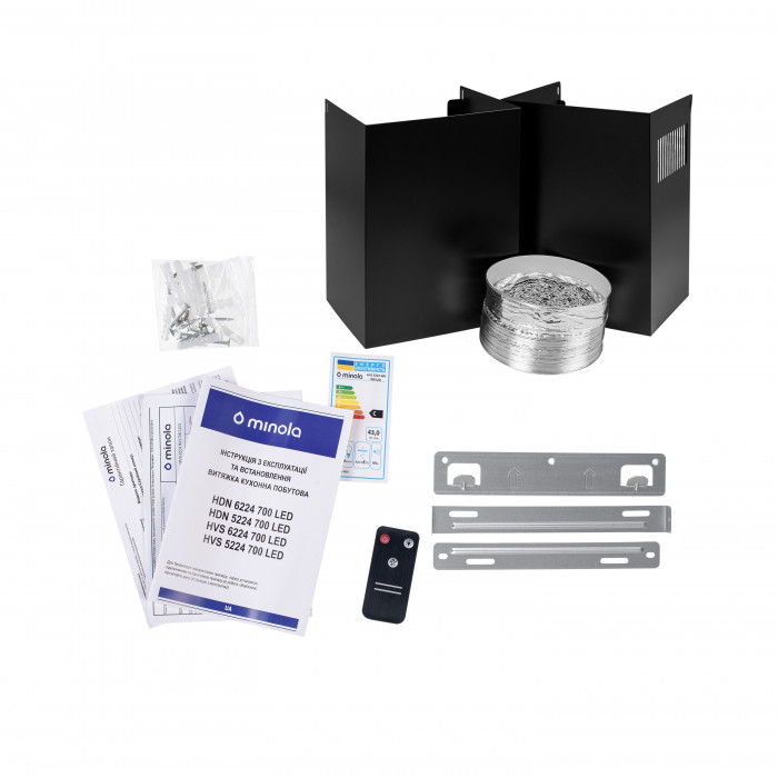 Витяжка декоративна похила MINOLA HVS 5224 BL 700 LED