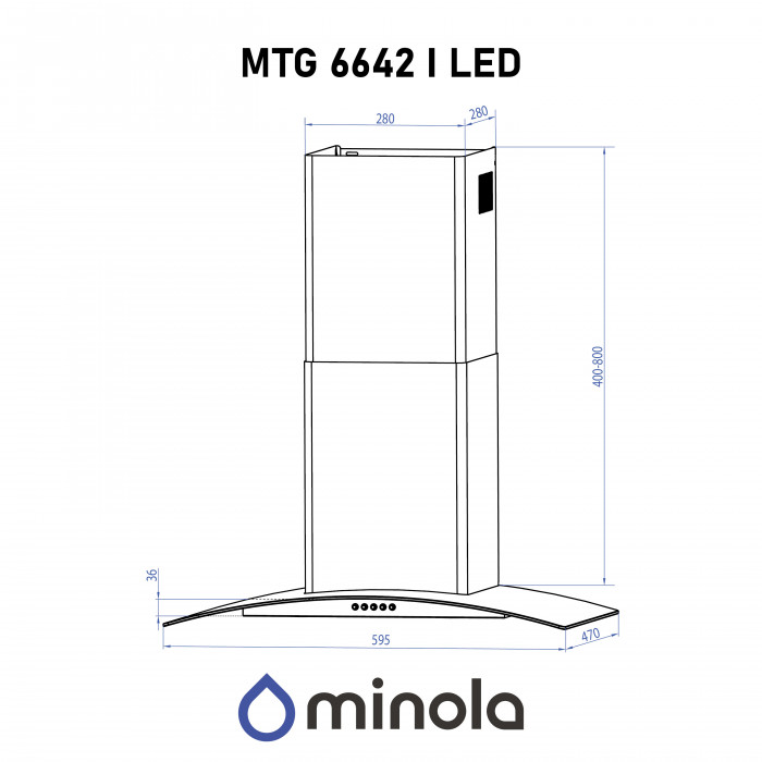 Витяжка декоративна зі склом MINOLA MTG 6642 I LED
