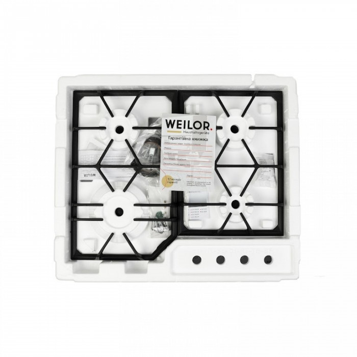 Поверхня газова на склі WEILOR GG 604 WH