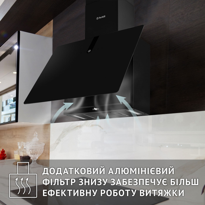 Витяжка декоративна похила PERFELLI PIANO NERO