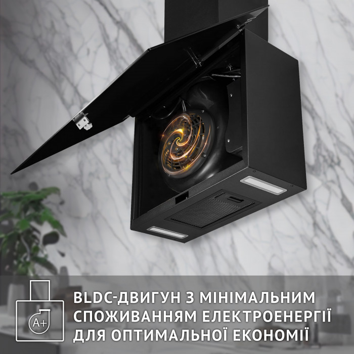 Витяжка декоративна похила PERFELLI PIANO NERO